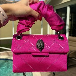 NWT Kurt Geiger Fuchsia Rhinestone Mini Kensington Bag